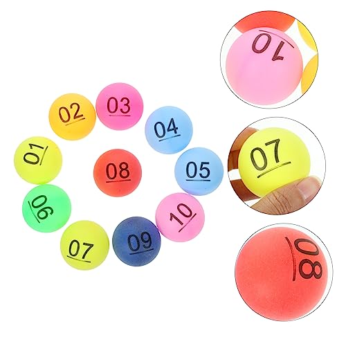 CHILDWEET 10Pcs Bolas De Colores Pong Portátil Nuevo Material Bolas De Lotería para Entretenimiento De Fiesta Bolas De Lotería De Colores PP Bolas Numeradas Bolas De Lotería con Caja