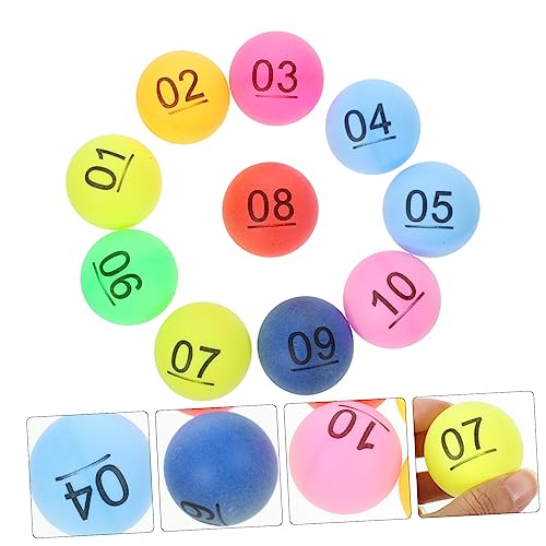 CHILDWEET 10Pcs Bolas De Colores Pong Portátil Nuevo Material Bolas De Lotería para Entretenimiento De Fiesta Bolas De Lotería De Colores PP Bolas Numeradas Bolas De Lotería con Caja