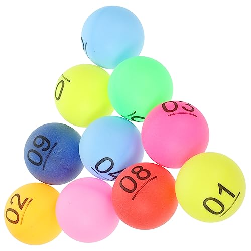 CHILDWEET 10Pcs Bolas De Colores Pong Portátil Nuevo Material Bolas De Lotería para Entretenimiento De Fiesta Bolas De Lotería De Colores PP Bolas Numeradas Bolas De Lotería con Caja