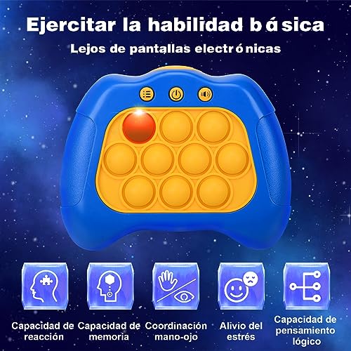 CHMMY Pop Fidget Game, Juguete Sensorial Electrónico, Juego de Puzzle de Empujar Burbujas con Luz, Juguete de Desarrollo Temprano, Juego de Descompresión para Viajar, Rosa