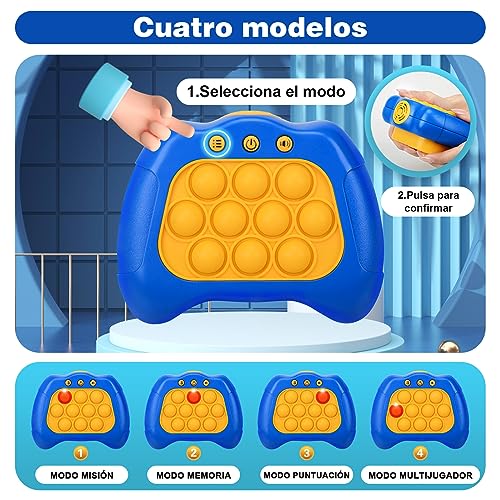 CHMMY Pop Fidget Game, Juguete Sensorial Electrónico, Juego de Puzzle de Empujar Burbujas con Luz, Juguete de Desarrollo Temprano, Juego de Descompresión para Viajar, Rosa