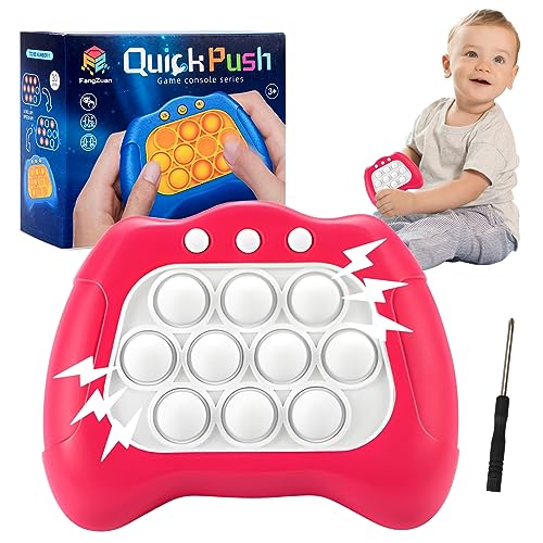 CHMMY Pop Fidget Game, Juguete Sensorial Electrónico, Juego de Puzzle de Empujar Burbujas con Luz, Juguete de Desarrollo Temprano, Juego de Descompresión para Viajar, Rosa