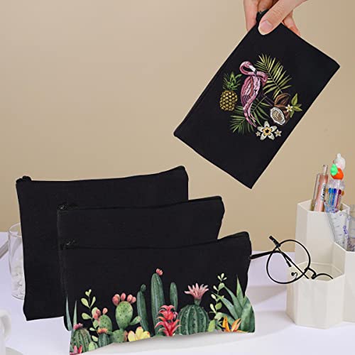 CINGHIA Bolsas Tela para Pintar,Bolsas de Maquillaje de Lona,Estuche Lápices Multiusos,10 Piezas Bolsa Tela Cremallera,Estuche para Pintar,Neceser Tela Cremallera,DIY Bolsa Tela 21x13cm