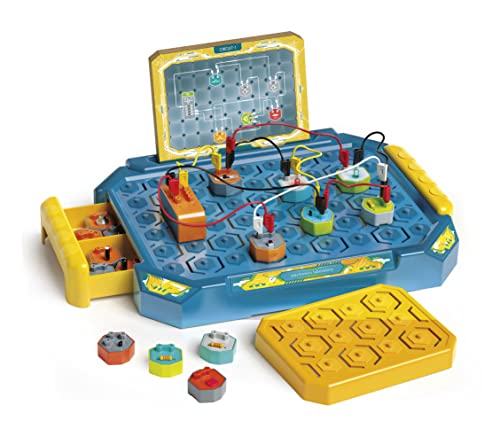 Clementoni- Italy Juego Lab, Circuito Electrónico para Niños, Kit de Experimentos Ciencia, Laboratorio Científico 8 años, Manual en Italiano, Multicolor, 27.8 x 6 x 41.8 cm (19249)