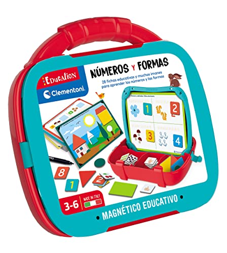 Clementoni- Maletín Magnético Números y Formas Education Juego Educativo, Multicolor, Mediano (55493)