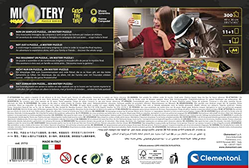 Clementoni- Mystery Puzzle-Catch The Thief-300 Piezas-Made in Italy, niños de 8 años, Resolver, Rompecabezas con acertijos, Multicolor, Medium (21712)