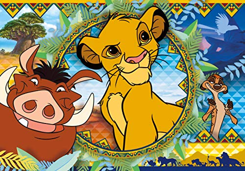 Clementoni - Puzzle infantil 104 piezas El Rey León, puzzle infantil Disney a partir de 6 años (27287)