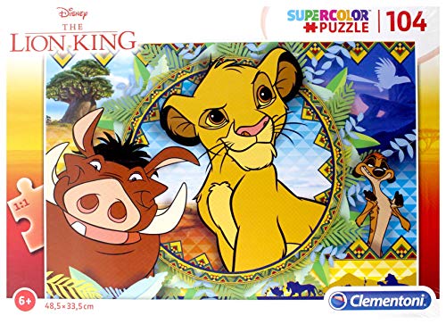 Clementoni - Puzzle infantil 104 piezas El Rey León, puzzle infantil Disney a partir de 6 años (27287)