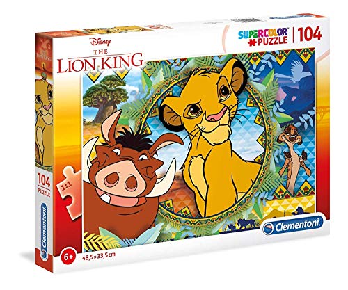 Clementoni - Puzzle infantil 104 piezas El Rey León, puzzle infantil Disney a partir de 6 años (27287)