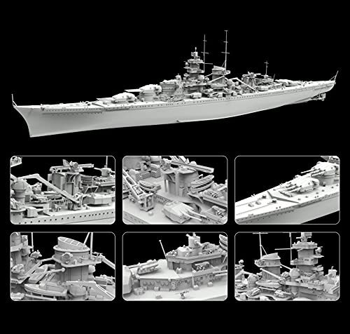 CMO Maqueta de Maquetas de Barcos, Crucero de Batalla alemán Gneisenau 1940 Kits Modelo de Plástico, Escala 1/700, 13,2 x 1,7 Pulgadas