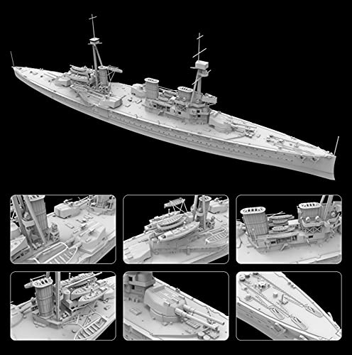 CMO Maqueta de Maquetas de Barcos, Crucero de Batalla HMS Invincible 1914 Kits Modelo de Plástico, Escala 1/700, 10,5 x 1,7 Pulgadas