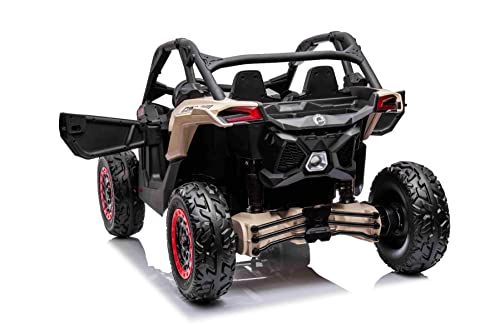 Coche eléctrico para niños 4 x 4 Can-am Maverick, negro, suspensión delantera y trasera, coche eléctrico para niños de 12 V con mando a distancia de 2,4 GHz, batería portátil, 4 motores de 35 W, coche