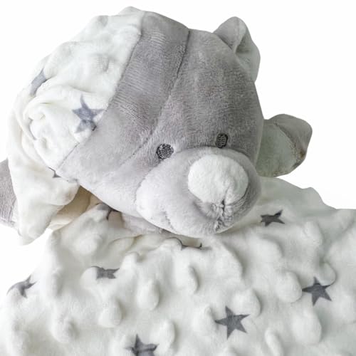 Cocholate - Doudou atrapasueños topitos y Estrellas - Personalizable con Nombre Bordado - Muñeco de apego - Regalo Nacimiento - Regalo bebé recién Nacido - 28x17cm