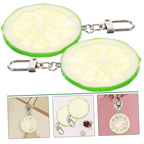 COHEALI 8 Piezas Llavero De Limon Colgante De Fruta Colgante De Llave Decoración Llavero Único Llavero De Frutas Llavero para Regalo Rodaja De Lima Falsa Llavero Colgante Metal Limón