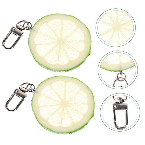 COHEALI 8 Piezas Llavero De Limon Colgante De Fruta Colgante De Llave Decoración Llavero Único Llavero De Frutas Llavero para Regalo Rodaja De Lima Falsa Llavero Colgante Metal Limón