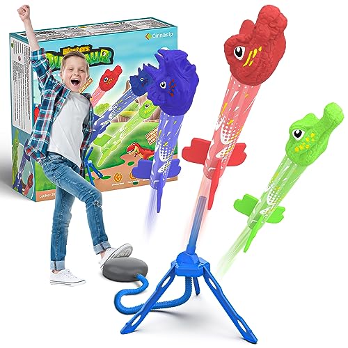 Cohete Juguete, Dinosaurios Cometas para Niños, Cohete de Aire Lanzador Brinquedos Rocket Juegos Exterior al Aire Libre Niños Ninas Infantiles 3 4 5 6 7 8 9 10 Años Regalos Navidad Cumpleaños