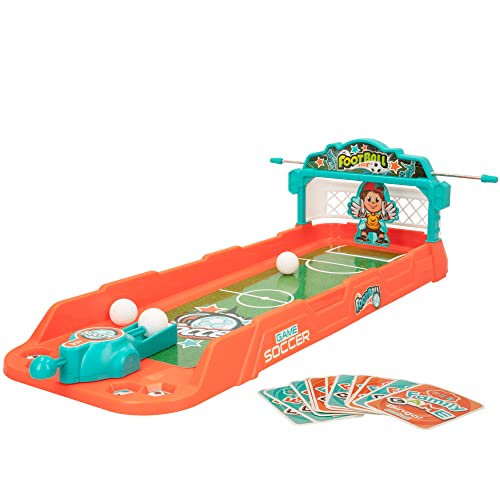 COLORBABY 49836 - Juego de mesa de futbol con 3 bolas para lanzamiento / Juguetes para niños, regalos originales, juegos de mesa para niños / Mini Futbolín, juegos de fútbol para niños