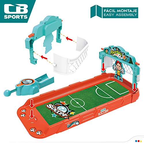 COLORBABY 49836 - Juego de mesa de futbol con 3 bolas para lanzamiento / Juguetes para niños, regalos originales, juegos de mesa para niños / Mini Futbolín, juegos de fútbol para niños