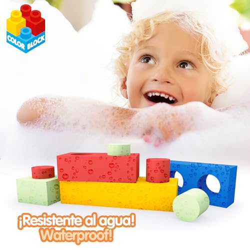 Colorbaby Color Block - Bloques construcción bebé Foam, 32 pzas gomaeva de Colores, Varias Formas, Juegos Piezas encajables, Juguetes didácticos 18 Meses, 47201