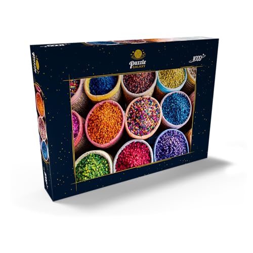 Coloridas Especias En Cestas Redondas En El Zoco De Marrakech - Premium 1000 Piezas Puzzles - Colección Especial MyPuzzle de Puzzle Galaxy