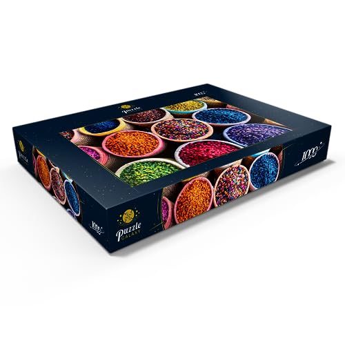 Coloridas Especias En Cestas Redondas En El Zoco De Marrakech - Premium 1000 Piezas Puzzles - Colección Especial MyPuzzle de Puzzle Galaxy