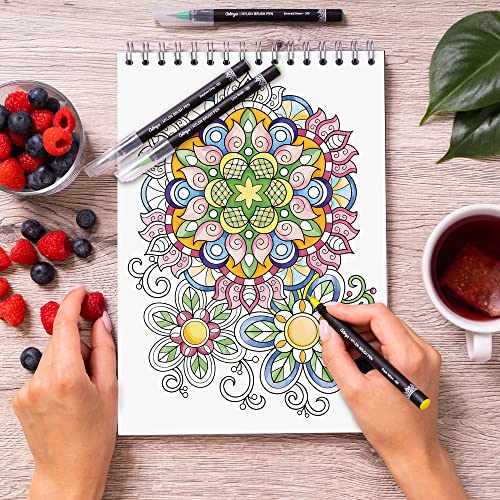 Colorya Libros para Colorear Mandalas para Adultos - A4 - Large Mandalas Libro para Pintar - Papel de Calidad, Impresión a una Cara, Encuadernación en Espiral - Pasatiempo Antiestrés para Adultos