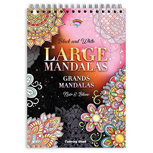 Colorya Libros para Colorear Mandalas para Adultos - A4 - Large Mandalas Libro para Pintar - Papel de Calidad, Impresión a una Cara, Encuadernación en Espiral - Pasatiempo Antiestrés para Adultos