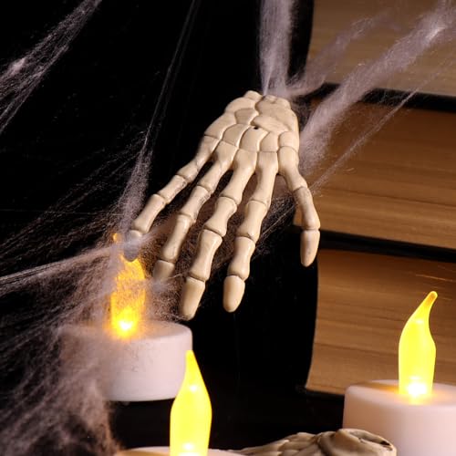 com-four® Juego de Huesos de 8 Piezas - Decoración de Halloween - Manos y pies de plástico - Huesos Artificiales como decoración anatómica para Fiestas