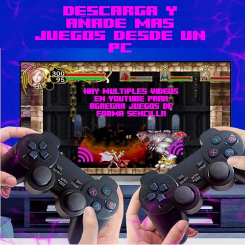 Consola Retro Game Stick con HDMI: 2 Mandos Inalámbricos, 64GB Micro SD, 9 Emuladores y 12,000 Juegos Preinstalados - Sistema de Guardado de Partida