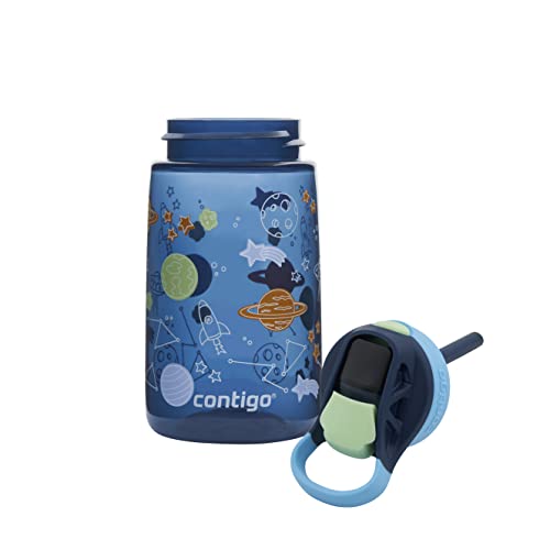 Contigo children's drinking bottle Easy Clean Autospout with straw, BPA-free robust water bottle, 100% leak-proof, easy to clean, ideal for daycare, kindergarten, school and sports, 420 ml