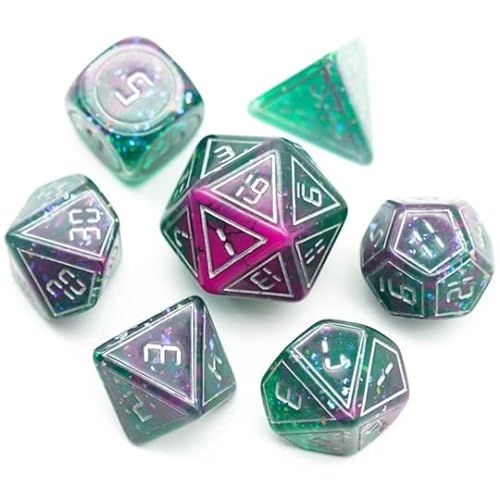 Coral Cosmonaut Sci Fi Dice Set – Sci Fi Dice Set – Dungeons and Dragons Dice Sci Fi Juego de dados poliédricos – Dados para mazmorras y dragones y juegos de rol de mesa