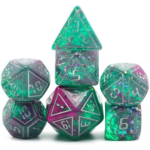 Coral Cosmonaut Sci Fi Dice Set – Sci Fi Dice Set – Dungeons and Dragons Dice Sci Fi Juego de dados poliédricos – Dados para mazmorras y dragones y juegos de rol de mesa