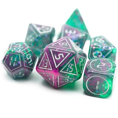 Coral Cosmonaut Sci Fi Dice Set – Sci Fi Dice Set – Dungeons and Dragons Dice Sci Fi Juego de dados poliédricos – Dados para mazmorras y dragones y juegos de rol de mesa