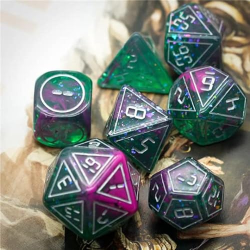 Coral Cosmonaut Sci Fi Dice Set – Sci Fi Dice Set – Dungeons and Dragons Dice Sci Fi Juego de dados poliédricos – Dados para mazmorras y dragones y juegos de rol de mesa