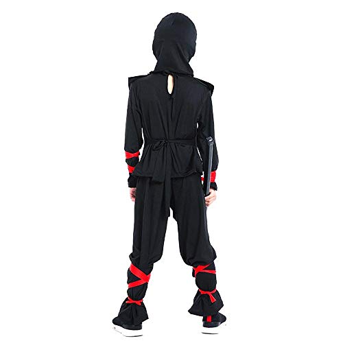 Cosplay Disfraz de Ninja Disfraces de Fiesta de Ninjago para niños Disfraces de Halloween para niños y niñas Disfraz de superhéroe Disfraz de Ninja Conjunto de Ropa para niños Regalo Black M