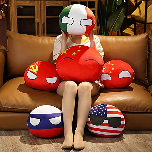 Country Ball Toys Almohada Felpa, Polandball Countryball Francia Rusia Reino Unido Alemania Italia Plushies, Regalos Cumpleaños Navidad para Fanáticos L Anime 30 Cm Japón Close Eye