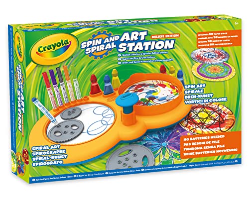 CRAYOLA - Súper Set Gira y Crea Deluxe, para Crear Mandalas y Espirales con Rotuladores, Actividad Creativa para Niños, a Partir de 6 años, 74-7499,