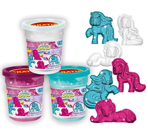 Craze Magic Sand 3x Latas de Arena Mágica Niños de 150g con 1 de 6 moldes de unicornio PRESELECCIÓN NO ES POSIBLE Arena kinetica niños 14332