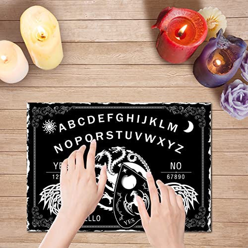 CREATCABIN Dragon Wood Spirit Board Talking Ouija Boards Pendulum Board de Madera con Planchette Dowsing Divination Game Kit Spirit Hunt Mensaje Metafísico Decoración Witch Stuff para Wicca 11.8 x 8.3