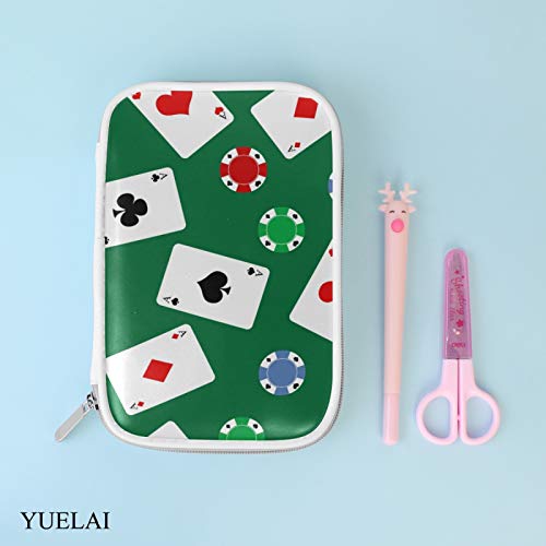 Cremallera Gran Maquillaje Lápiz Cosmético Lápiz Papelería Estuche Bolsa Funda Juego de cartas Poker Seamless Pattern Play