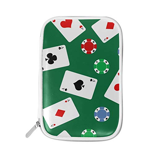 Cremallera Gran Maquillaje Lápiz Cosmético Lápiz Papelería Estuche Bolsa Funda Juego de cartas Poker Seamless Pattern Play