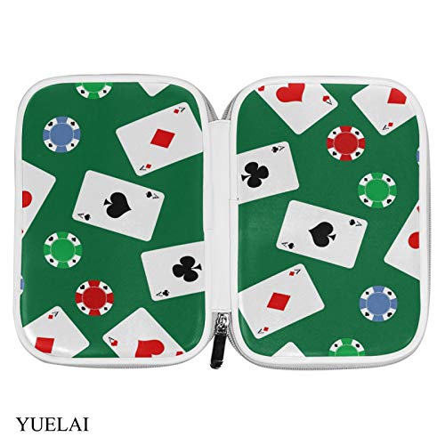 Cremallera Gran Maquillaje Lápiz Cosmético Lápiz Papelería Estuche Bolsa Funda Juego de cartas Poker Seamless Pattern Play