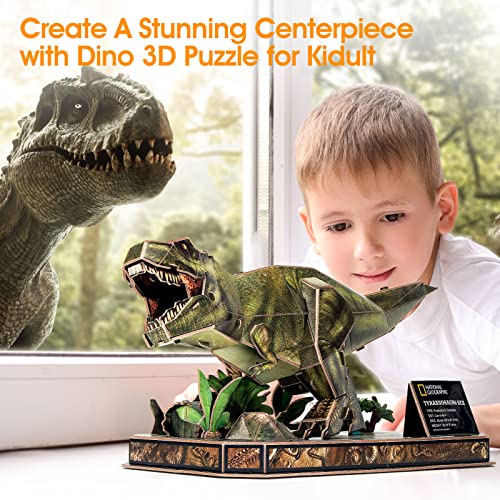 CubicFun Puzzle 3D Dinosaurios Juguetes para Niños 8 9 10 12 años Tirano-saurio Rex Puzzle 3D Maquetas para Montar, National Geographic Puzzle 3D Dinosaurios Regalo para Niños 8+ años