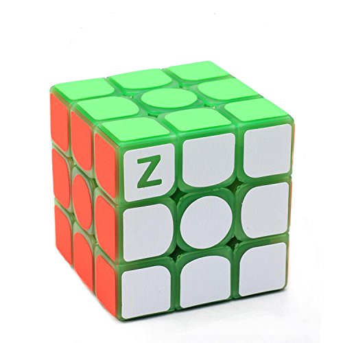 Cubo de velocidad fluorescente 3x3 que brilla en la oscuridad, cubo de velocidad mágico 3-D Brain Teasers rompecabezas IQ para niños y adultos (3x3 verde fluorescente