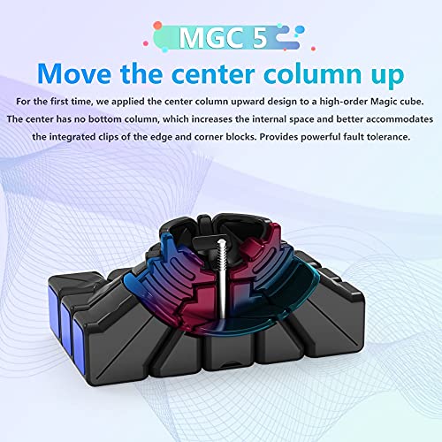 Cubo de Velocidad, YJ MGC 5x5 Speed Cube Magic Cube Profesión Cubo Magnético Rápido Sin Pegatinas Giros Más Rápidos Rompecabezas 3D Juguetes para Niños Adultos Niños Niñas Regalos