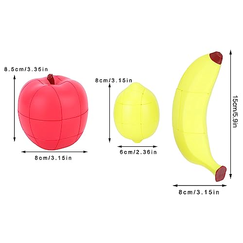 Cubo mágico de frutas, cubo mágico irregular, juego de rompecabezas de forma especial irregular de manzana de plátano de limón para aliviar la ansiedad por estrés, rompecabezas, cubo de rompecabezas d