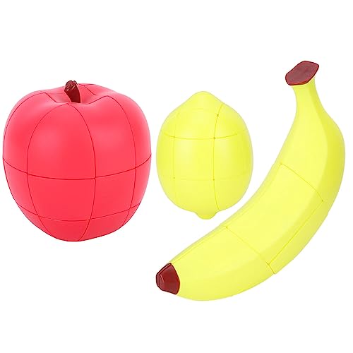 Cubo mágico de frutas, cubo mágico irregular, juego de rompecabezas de forma especial irregular de manzana de plátano de limón para aliviar la ansiedad por estrés, rompecabezas, cubo de rompecabezas d