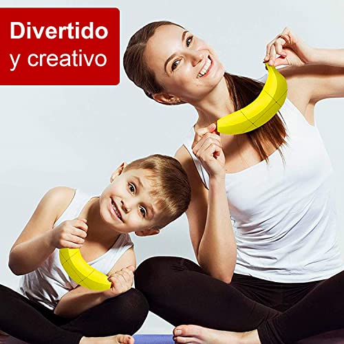 Cubo Mágico de Velocidad con Forma de Frutas [Banana, Apple y Lemon], Juego Educativo y Creativo para Ejercitar y Desarrollar la Inteligencia y la Destreza - Regalo Original para Niños (Banana Cube)