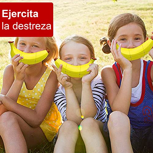 Cubo Mágico de Velocidad con Forma de Frutas [Banana, Apple y Lemon], Juego Educativo y Creativo para Ejercitar y Desarrollar la Inteligencia y la Destreza - Regalo Original para Niños (Banana Cube)