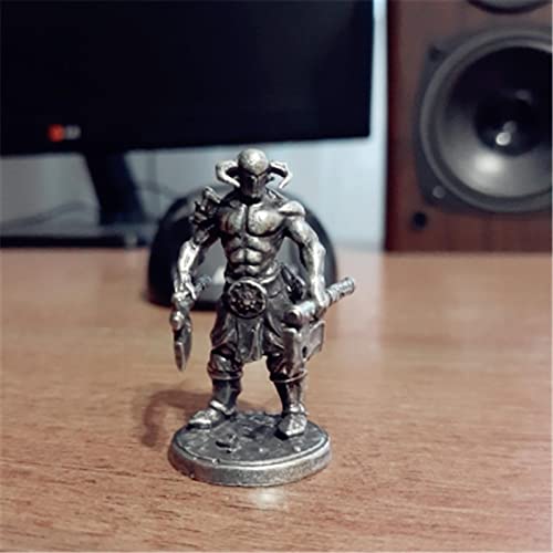 Cupronickel Warriors of Chaos Samurai Modelo Antiguo Soldado de Metal Modelo Estatua Escritorio Juguete decoración decoración té Mascota Regalo